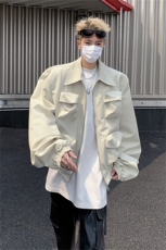 立体口袋短款垫肩美式夹克男高级感嘻哈潮流街头机能宽松工装外套，男装夹克，星座505-2（原电商A260-1)