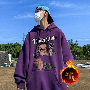数据500克重磅秋冬美式加绒加厚卫衣外套Y160常规特P35绒P40图片