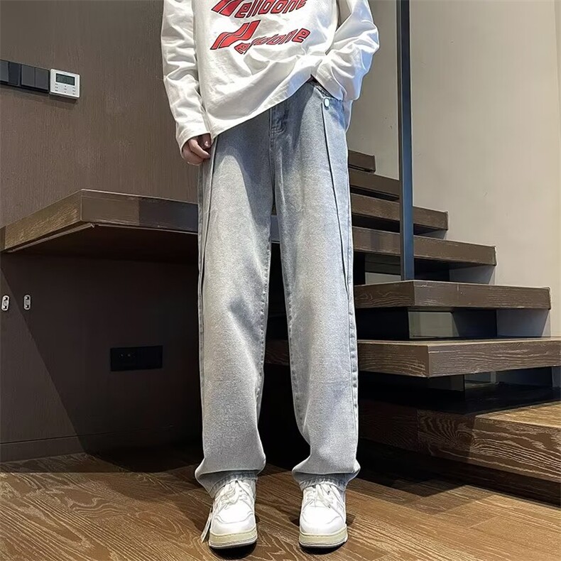 青春流行ins男直筒水洗牛仔裤BN8010P46,男装牛仔裤,星座1116-2
