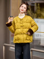 2025年冬季新款90白鸭绒新中式羽绒服外套，女装羽绒服，橙子家