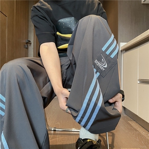 2026秋季新款潮流条纹美式宽松休闲冰丝裤B315-K25643-特p35控68