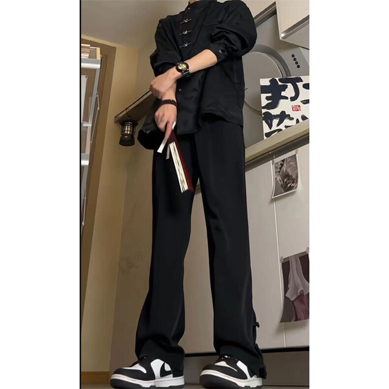 夏季新中式美式高街hiphop盘扣休闲九分西裤货号K2422，男装西裤，电商A063