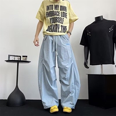 休闲裤男女韩版潮流阔腿裤帅气百搭宽松2025夏季ins长裤K6392-P43，男装休闲裤，星座412-3