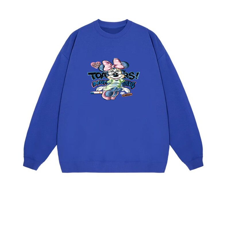 2025年秋季套头长袖带眼镜的米妮，女装卫衣/绒衫，花可