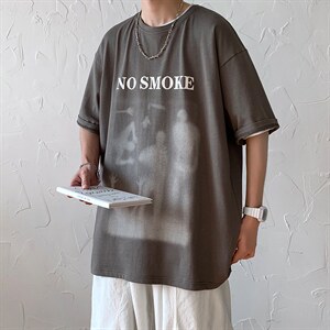 22年纯高品质新款重磅港风潮牌短袖宽松落肩T恤MT3516-P45图片
