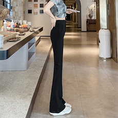 新款2025新款高腰西装喇叭裤女显瘦花苞裤收腰垂感休闲马蹄裤，女装休闲裤，云美莎专业女裤-全店现货