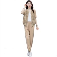 2021夏季新款编织潮流个性简约套装/套裙两件套舒适宽松柔软，女装套装/套裙，仟媚宠