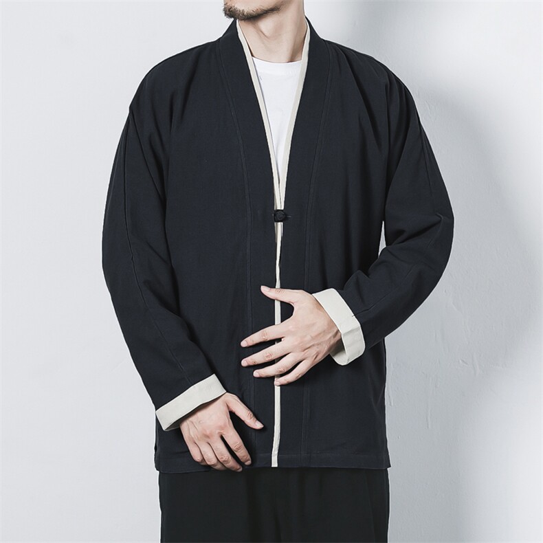 风唐装大码夹克外穿开衫复古休闲盘扣男装茶服道袍JK602P90，男装夹克，钱塘788(原4013)