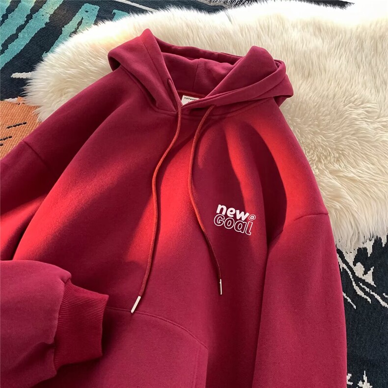 350g华棉潮牌印花连帽卫衣男女休闲春秋宽松时尚上衣5137-P43网图，女装卫衣/绒衫，电商B245