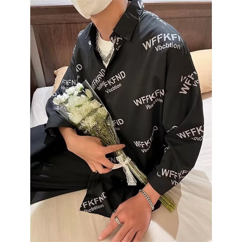 男春秋情侣宽松休闲衬衣C058P32,男装衬衫,星座1116-2