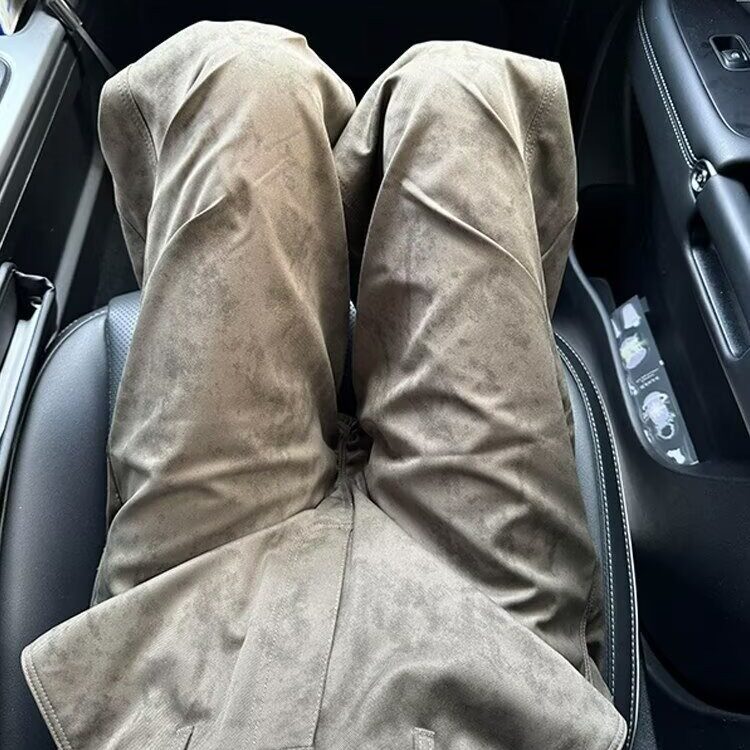 暗纹扎染裤子男款春秋季美式复古工装裤cleanfit微喇休闲裤,男装工装外套,星座506A