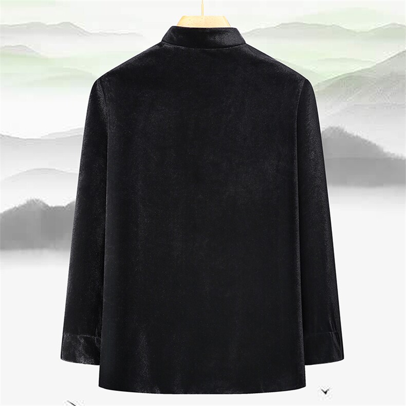 冬季新款盘扣风中年灯芯绒保暖唐装外套男民族服CF2201-P110,男装民族服装,星座1105-3