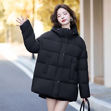 90%白鸭绒羽绒服女短款冬季小个子2024年新款泡芙加厚连帽外套，女装羽绒服，美沁