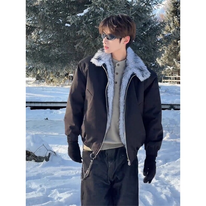 自制现货~狼王座山雕外套加绒加厚一体毛夹克MF012P105，男装夹克，星座908