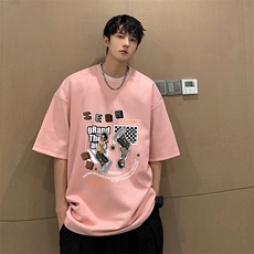 麂皮绒短袖t恤男大码半袖男JD82282-P25，男装T恤，电商A040