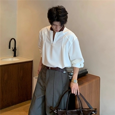 【现货】秋冬V领套头衬衫cleanfit长袖衬衣CS08018特P50，男装衬衫，星座1004（原星座815-3）