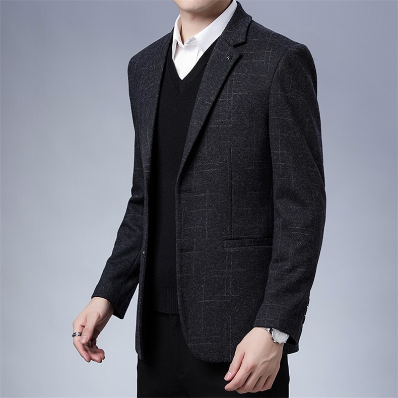 男士西装外套单件西服男上衣休闲薄款2023新款春秋季中年爸爸单西,男装衬衫,电商B212（原钱塘6029）