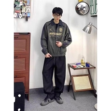 2025新款拼接刺绣夹克男秋季宽松外套男生休闲运动上衣服，男装夹克，星座506A