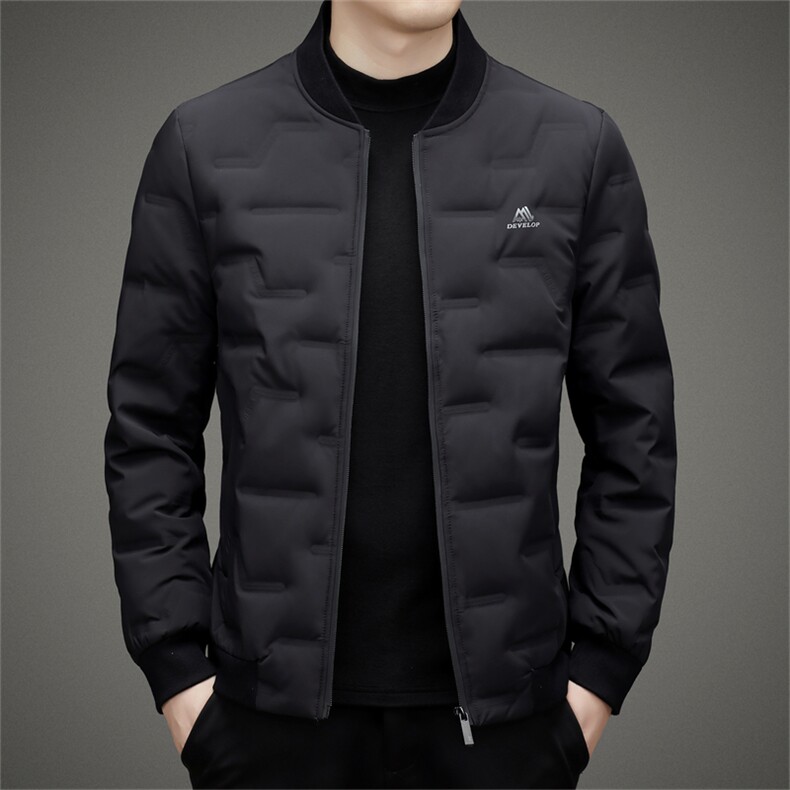 秋冬立领羽绒服男士潮流休闲棒球服青年外套轻薄保暖高端上衣男装,男装羽绒服,钱塘6003（原4033）