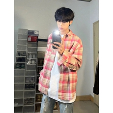 SC268LL-特P38cleanfit格子刺绣衬衫男设计感小众情侣装衬衣，男装衬衫，星座1007（原301D）