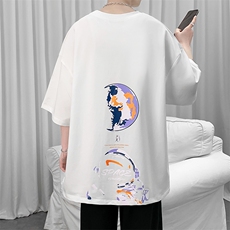 货足7XL-M美式纯短袖T恤男2023夏季新款ins潮半袖体恤加肥加大，男装T恤，钱塘717(原712)