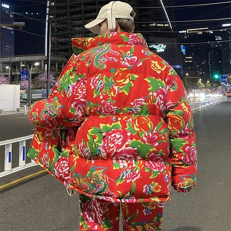 Y99新中式保暖防寒棉服外套棉衣加厚男女表演出团队服喜庆搞怪服图片