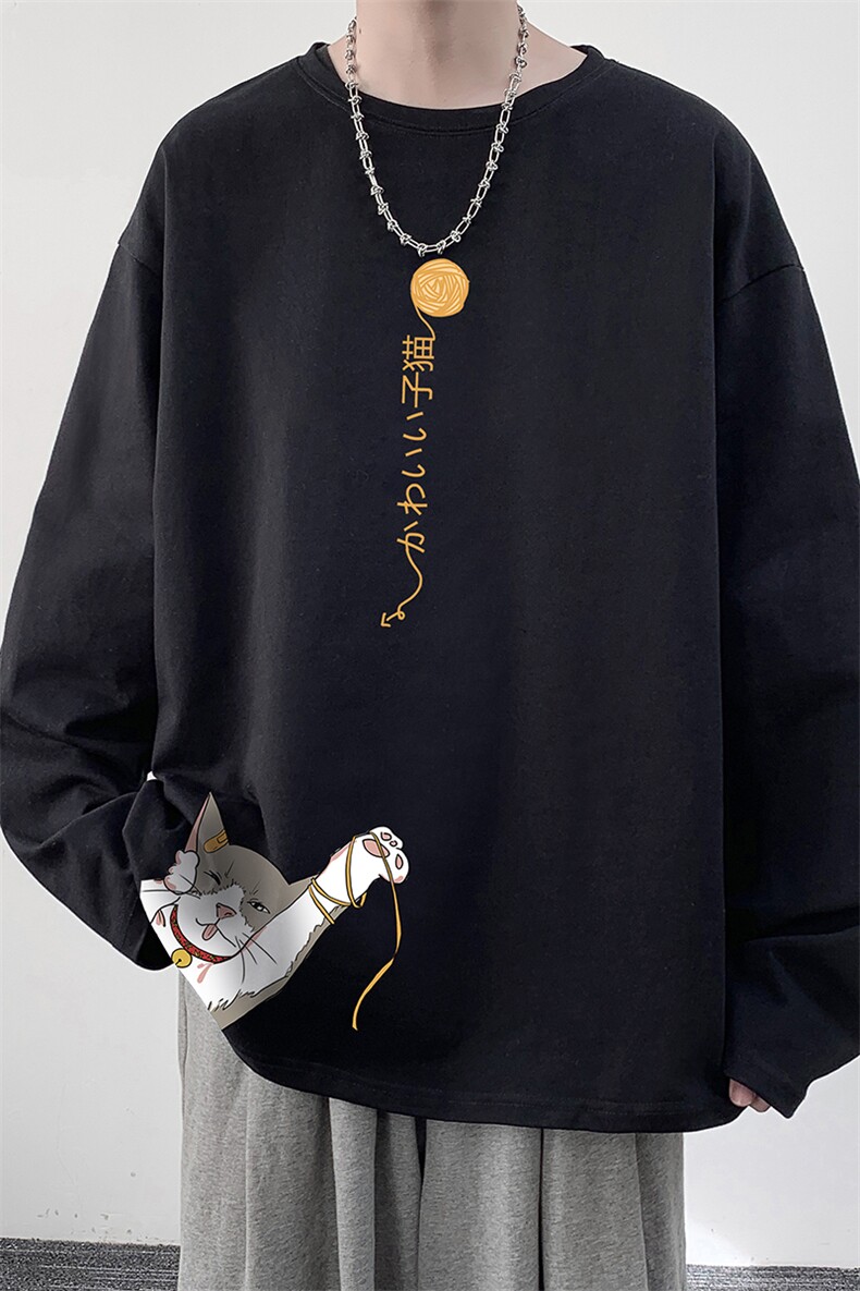 控48重磅230g纯棉长袖t恤男大码圆领卫衣打底衫TX3013-P28,男装T恤,电商A040