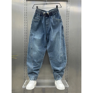 1506-1/KT11831/P512026新款修身小脚牛仔裤男士蓝色水洗束脚裤图片
