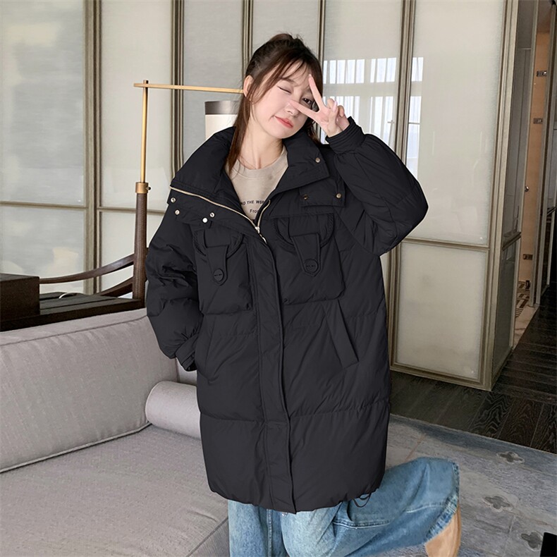 2023年冬季新款时尚通勤70鹅绒羽绒服中长款外套女,女装羽绒服,辉之琳