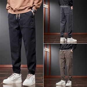 春夏男裤工装裤大口袋抽绳束脚字母刺绣长裤大码M-5XL K201 P50图片