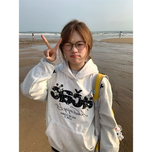 5458-P52 小香风刺绣贴布 后包领休闲卫衣薄款/加绒图片