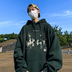 抖音得物供货可提供视频春装重磅美式宽松连帽卫衣DL2452，男装卫衣，电商A486-1