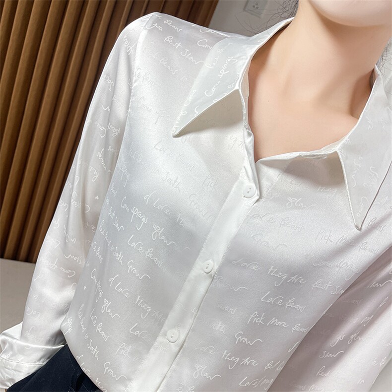 2025年春季翻领单排多扣纯色气质简约百搭衬衫，女装衬衫，朝贺羊绒