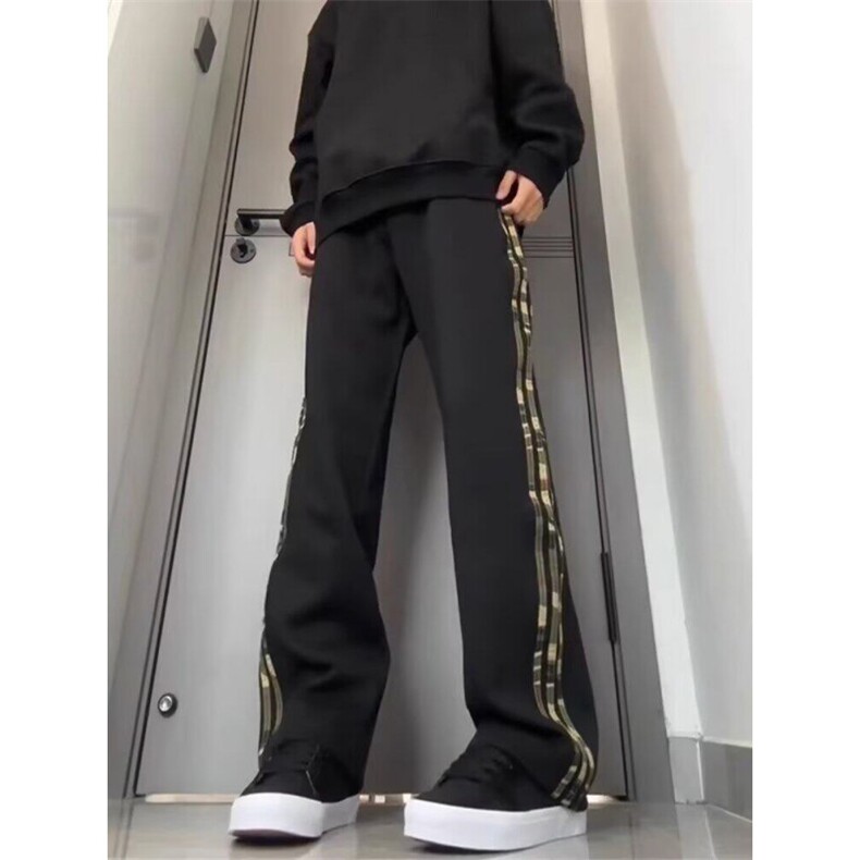 美式复古设计感迷彩三条杠裤子男运动卫裤迷彩条纹裤子WLK822-P42,男装休闲裤,星座1008