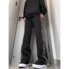 美式复古设计感迷彩三条杠裤子男运动卫裤迷彩条纹裤子WLK822-P42，男装休闲裤，星座1008