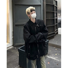 高街夹克男士韩版潮流拉链口袋个性帅气2024秋冬ins外套W6163-P75，男装夹克，星座412-2