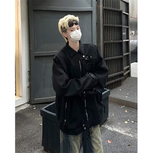 高街夹克男士韩版潮流拉链口袋个性帅气2024秋冬ins外套W6163-P75图片