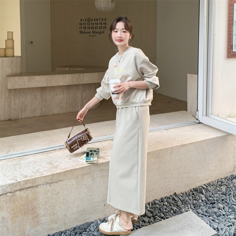 新款有货印花卫衣半身裙套装5528P175K278,女装套装/套裙,2C176