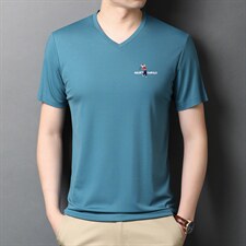 冰丝短袖男士中老年爸爸夏装免烫T恤夏季薄款商务休闲男装，男装T恤，电商B212（原钱塘6029）