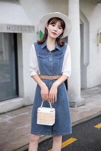 牛仔连衣裙,女装连衣裙,艾格依