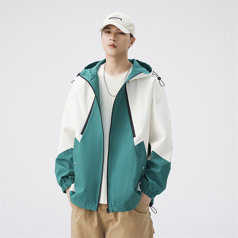 秋季新款宽松夹克男撞色三防冲锋衣外套DSA157B-JK7831-P75图片
