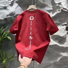 1506-1/TJT1621/P32休闲简约纯棉短袖男士重磅宽松透气圆领半袖，男装T恤，星座1506-1