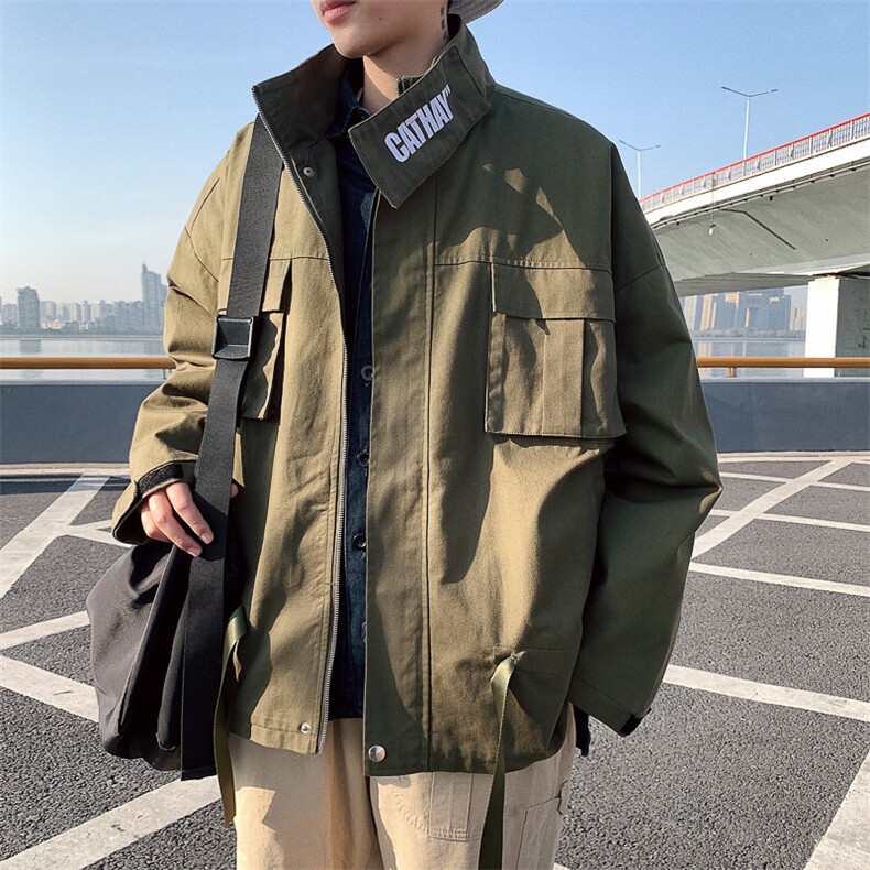 大码秋季新款男休m闲宽松夹克刺绣外套J,男装夹克,电商A132（原电商B245）