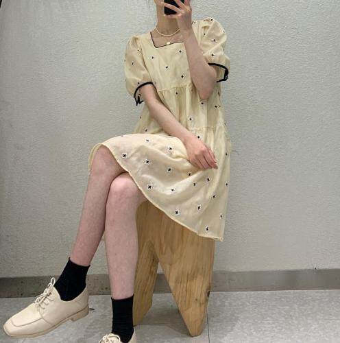 【现货】夏季新款韩版黑边欧纱连衣裙，女装连衣裙，one&two