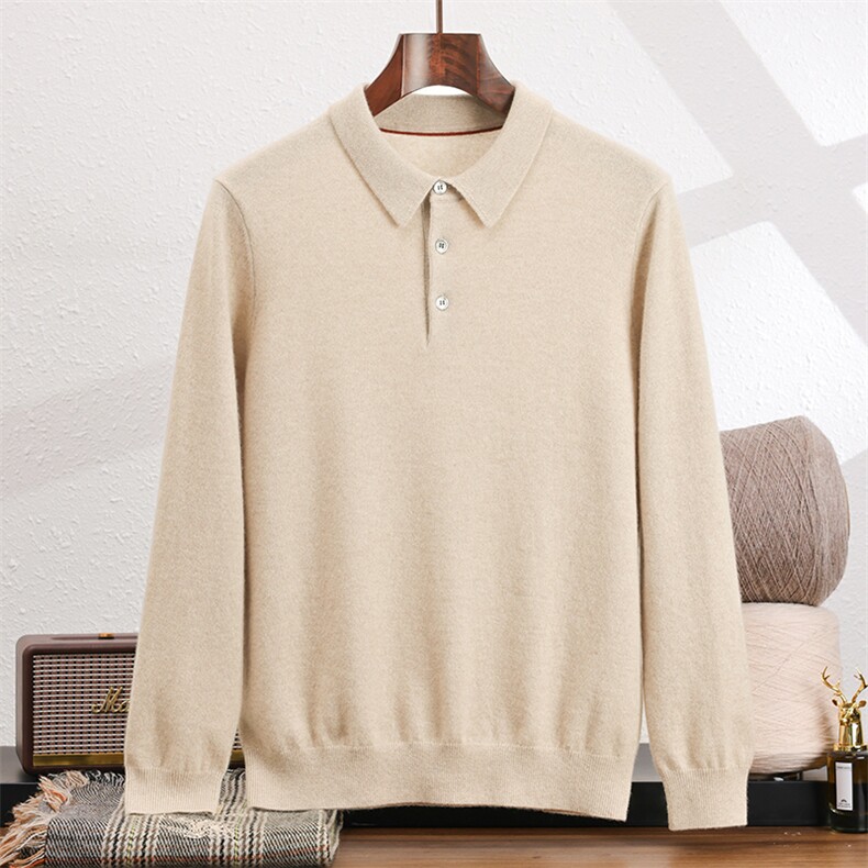 2025年秋季新款百搭男士长袖POLO领羊绒衫，男装羊绒套衫，绒之心羊绒