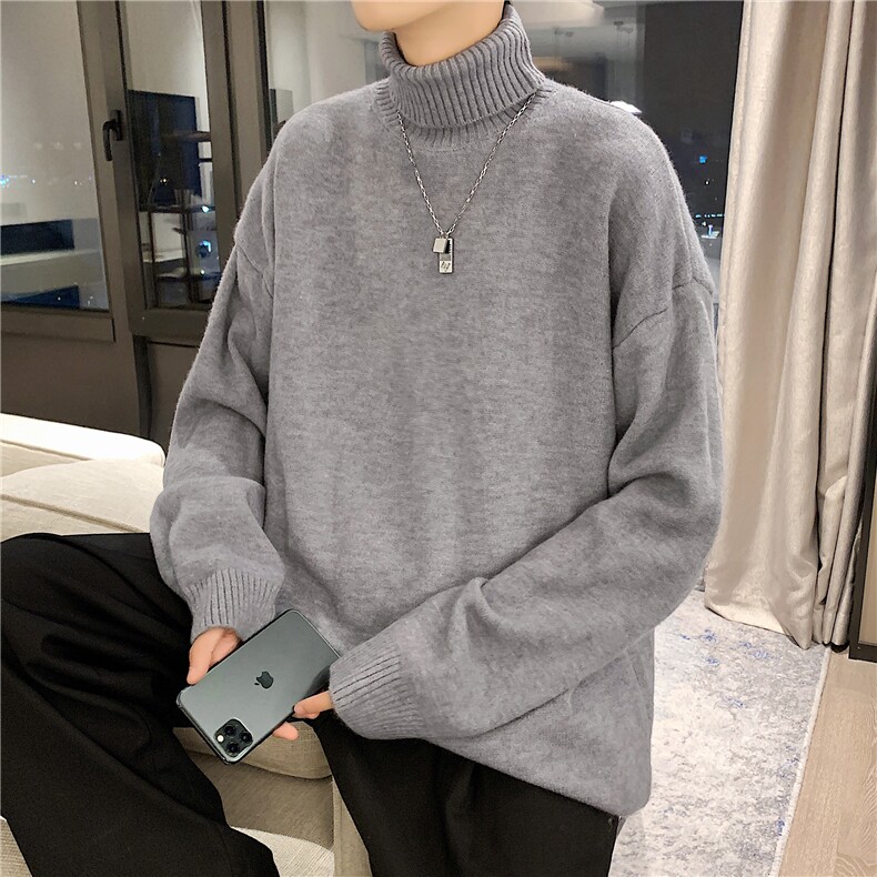 高品质高领毛衣男情侣装宽松纯白色针织衫A430-1-MY002-P50,男装针织衫/毛衣,电商A426-1(原A430-1)
