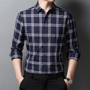 C2202钱塘2020-2欧货品质格子休闲竹纤维精品高端男装衬衫p69图片
