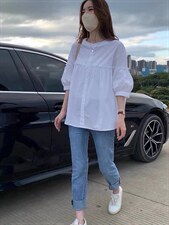 夏季新款日系木耳花边拼接小衫，其它，L·H·X