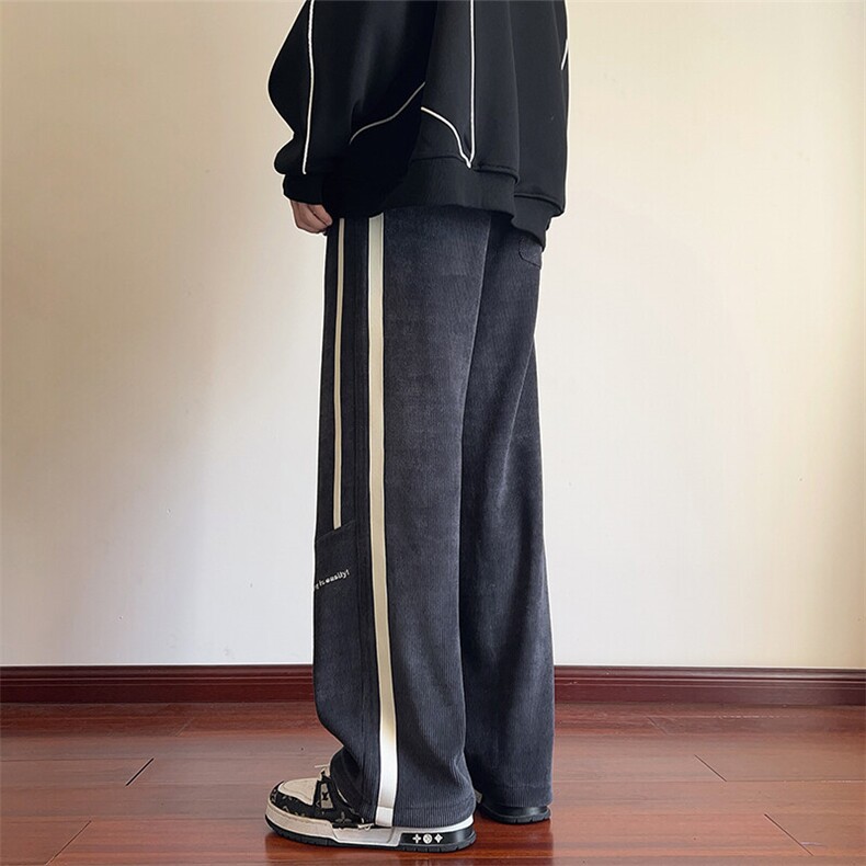 2024冬季新款内景大码灯芯绒刺绣加绒裤M-5XHK23937-特P40,男装休闲裤,电商A022
