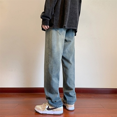 水洗牛仔裤男春季裤子阔腿直筒长裤N201*P40控68，男装牛仔裤，星座227-2